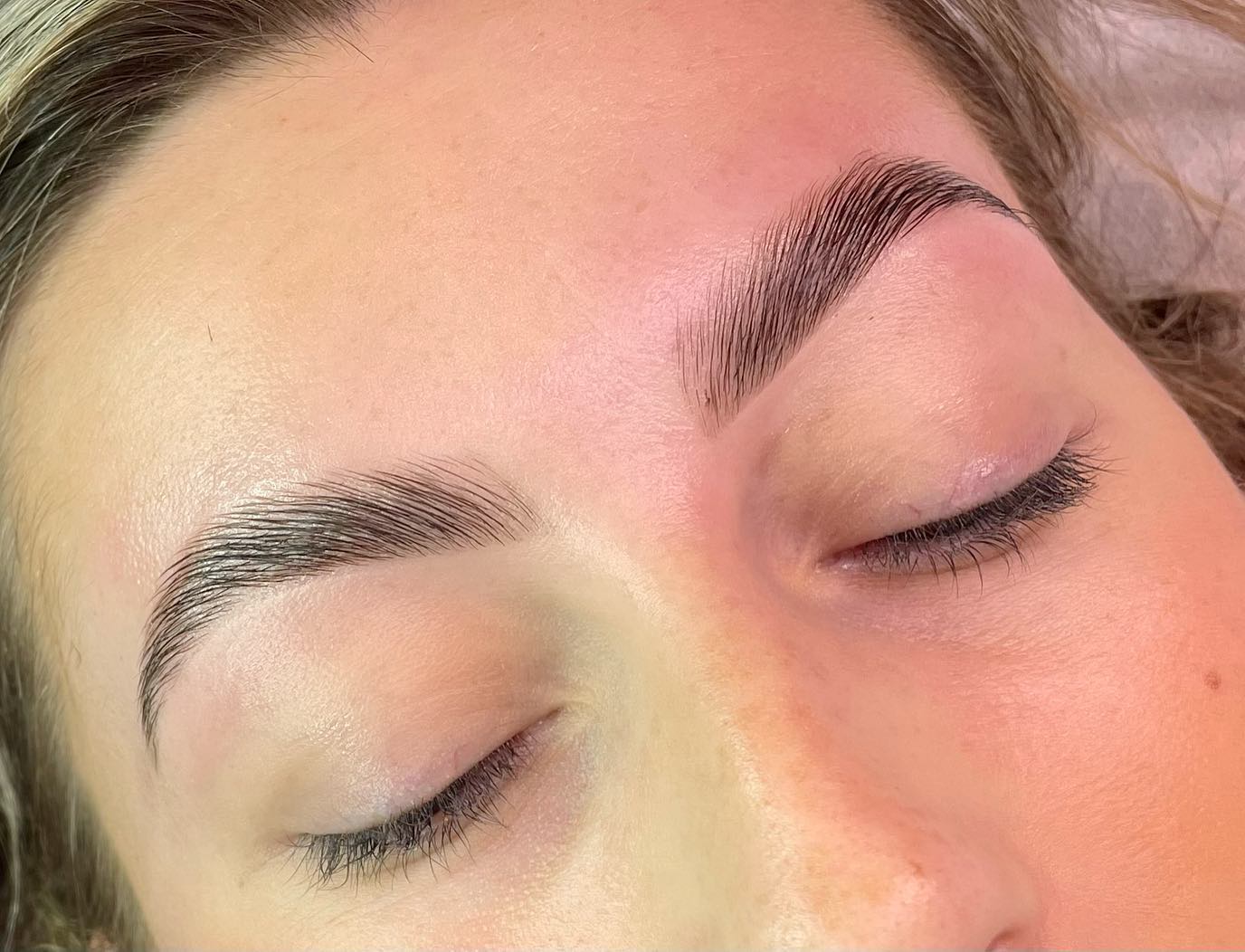 Laminated brows after treatment